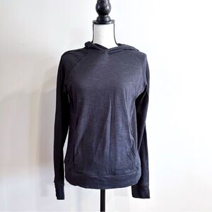 Lululemon Pullover Hoodie Dark Gray Heathered Cowl Neck & Thumbhole, Women Sz 8